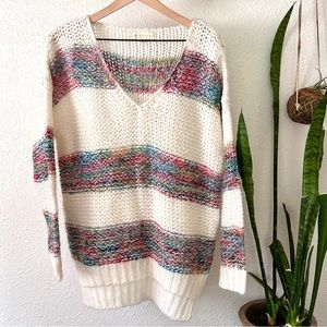 Lovestitch rainbow stripe oversized sweater